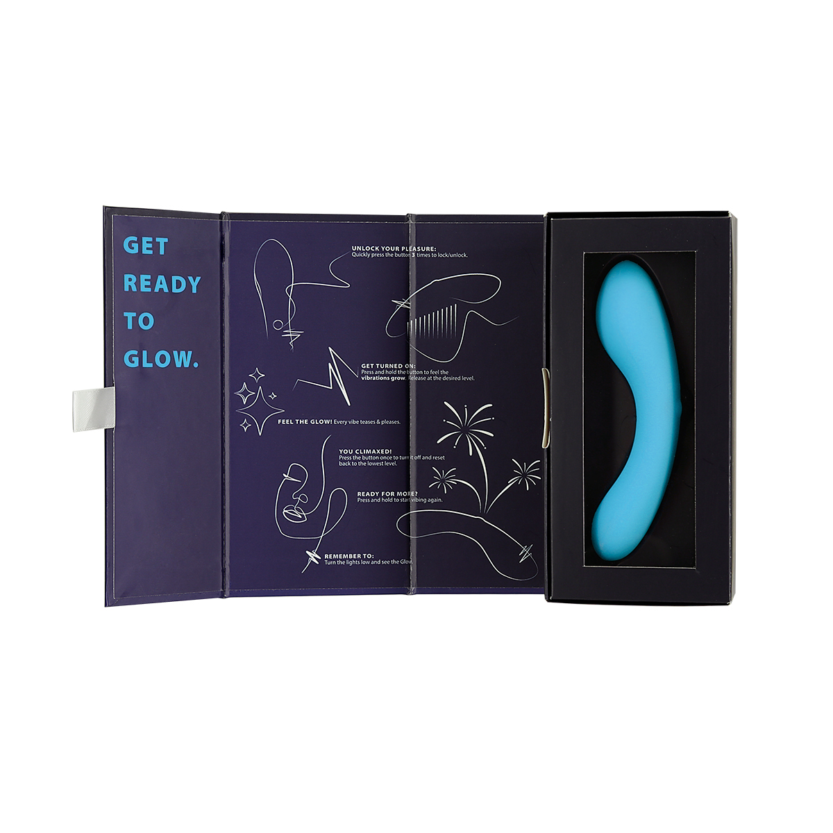 Angled view of the Dark Blue BMS vibrator designed for intimate use