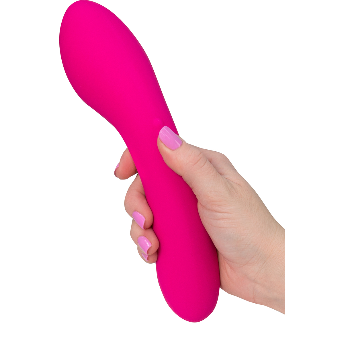 Angled view of the  BMS vibrator designed for intimate use