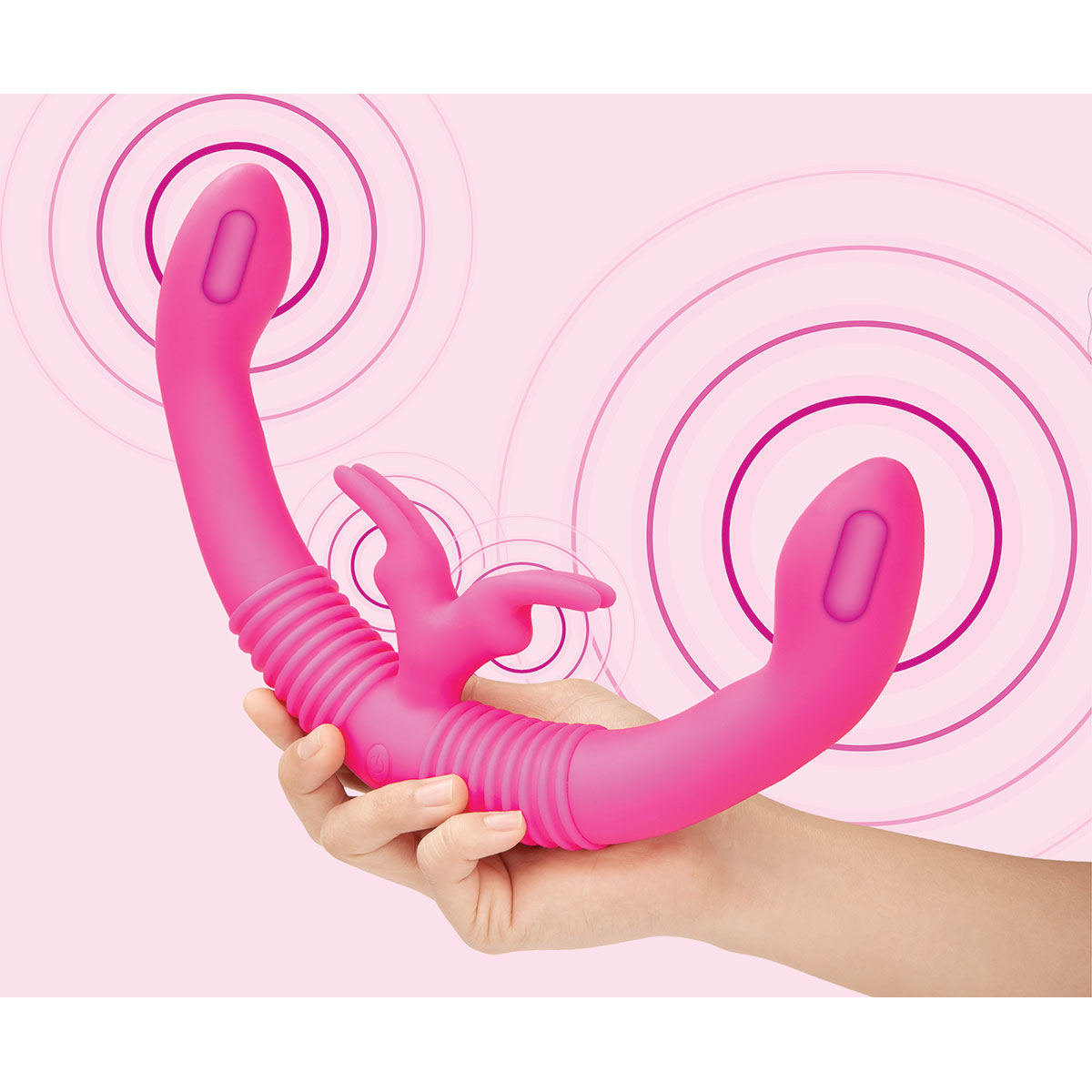Close-up of the Pink Together Vibe vibrator for texture detail