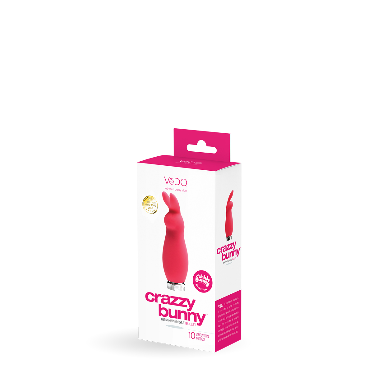 Close-up of the Pink VeDO vibrator for texture detail