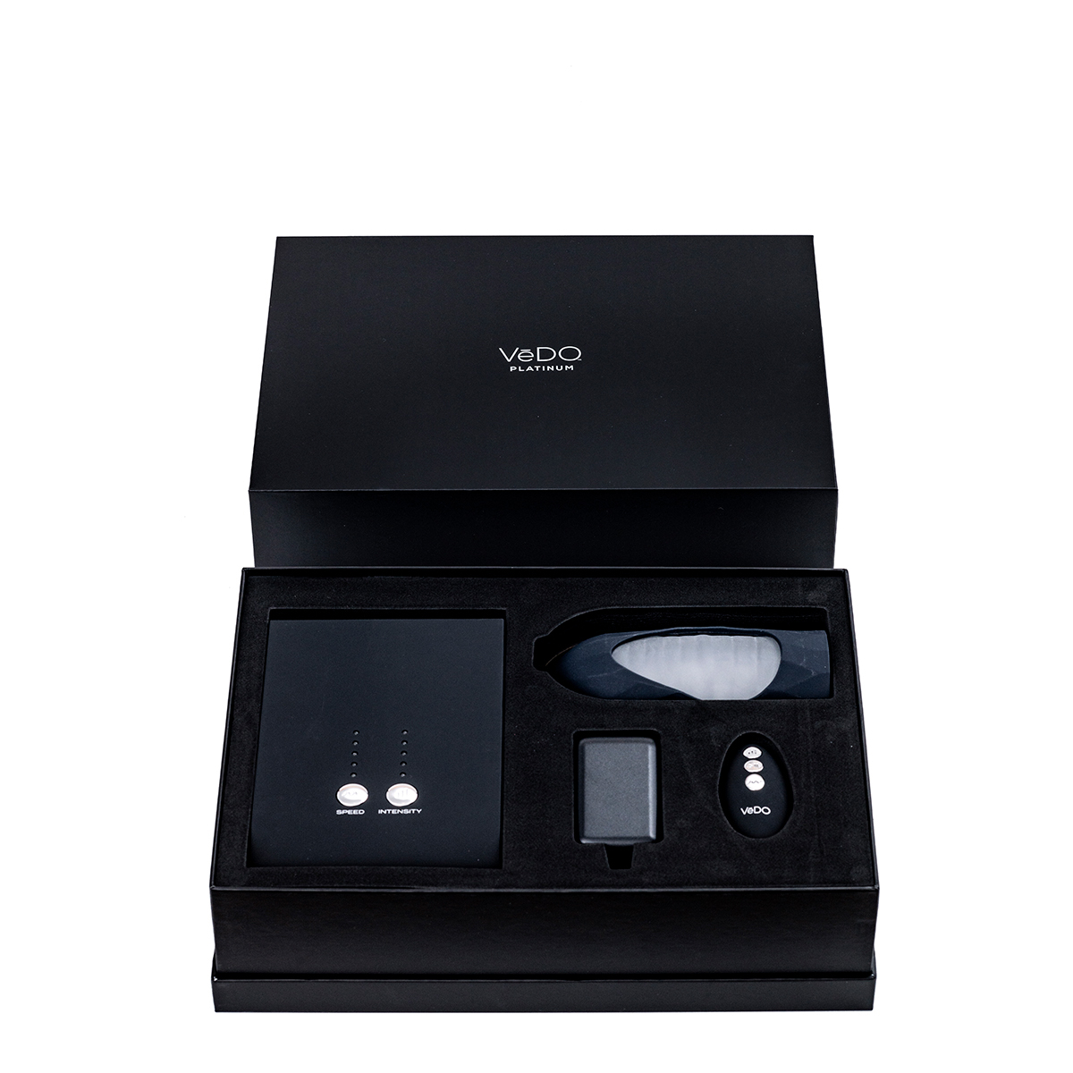 Angled view of the  VeDO vibrator designed for intimate use