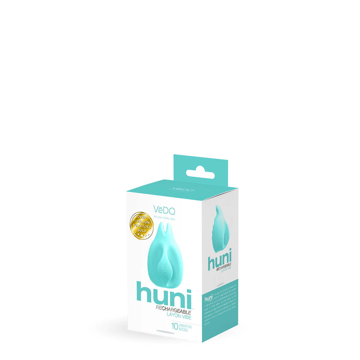 Close-up of the Turquoise VeDO vibrator for texture detail