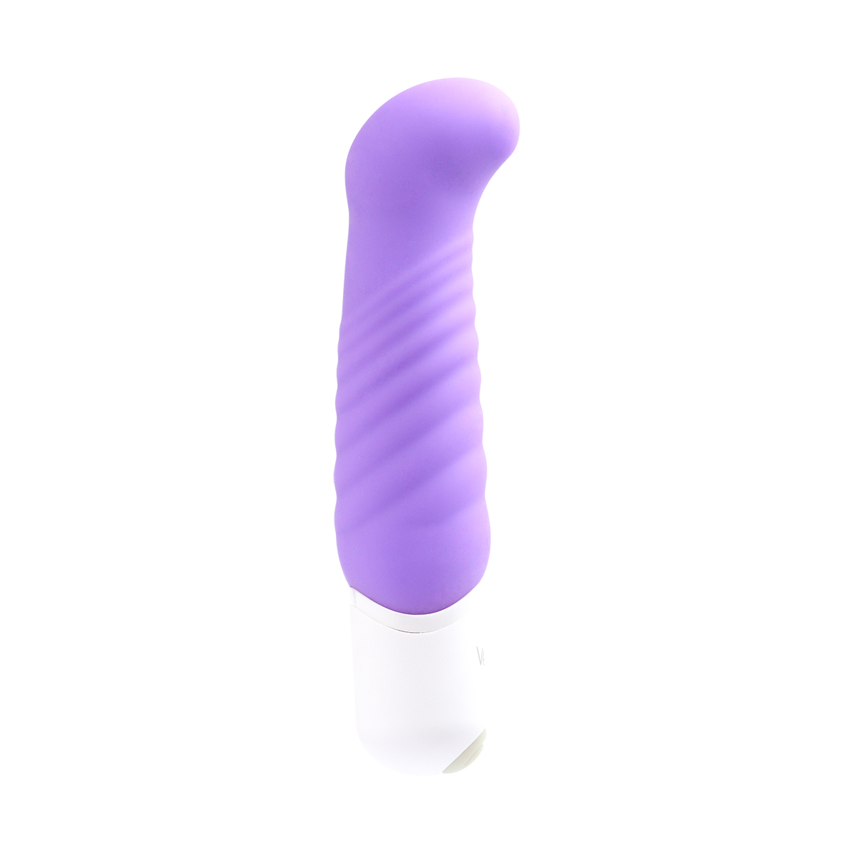 Lavender VeDO vibrator Inu shown in hand for scale