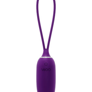 Purple VeDO vibrator Kiwi shown in hand for scale