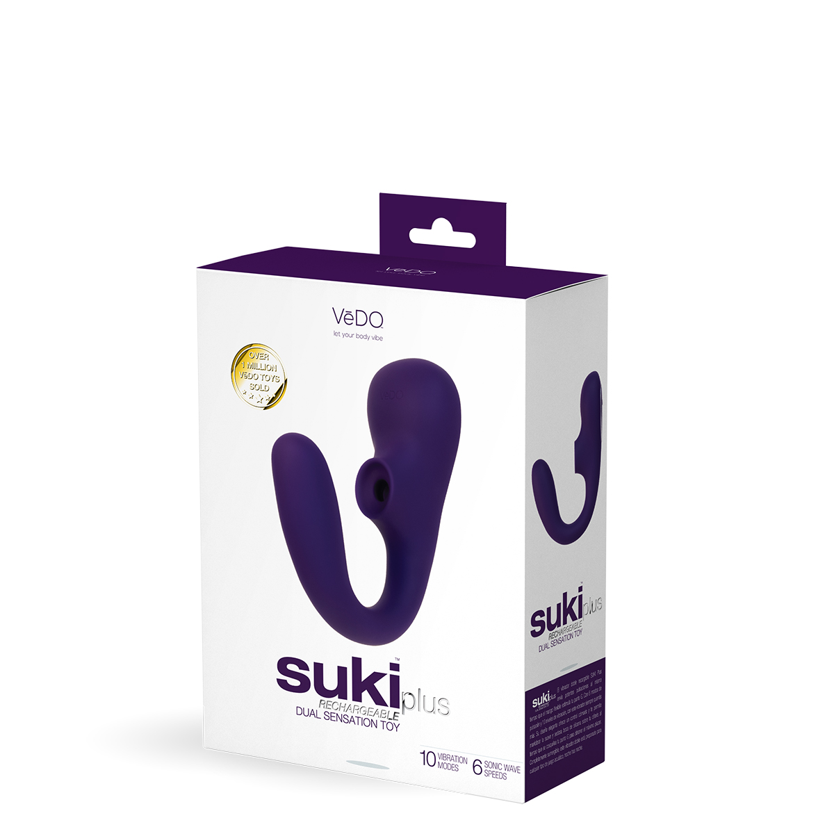 Close-up of the Purple VeDO vibrator for texture detail