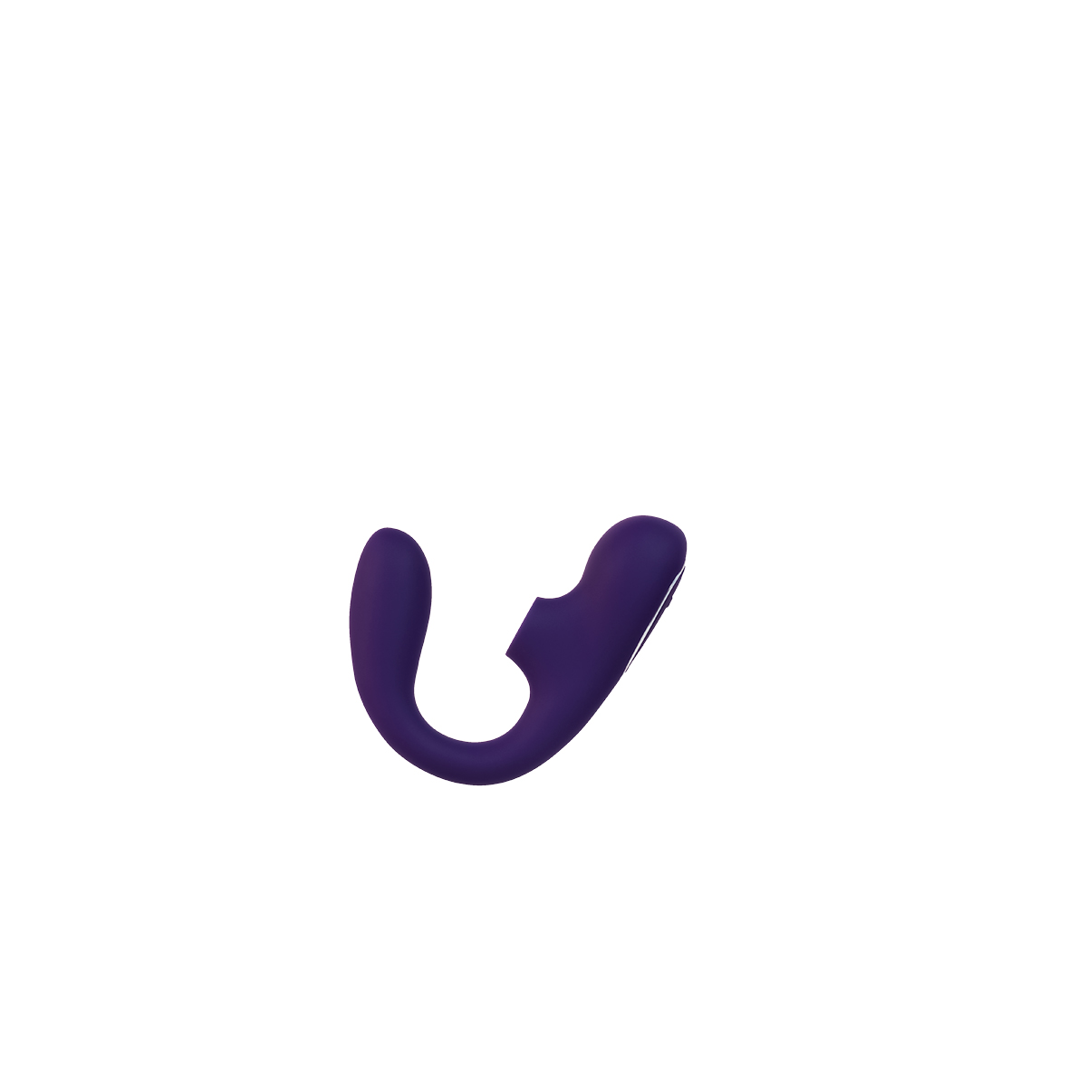 Angled view of the Purple VeDO vibrator designed for intimate use