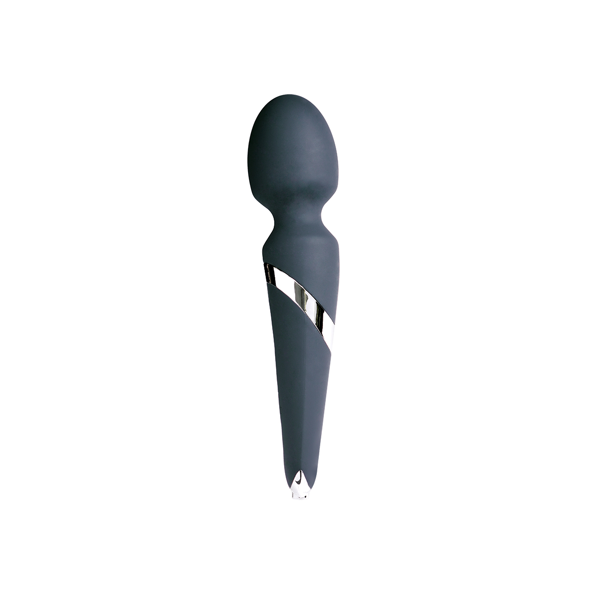 Angled view of the Black VeDO vibrator designed for intimate use