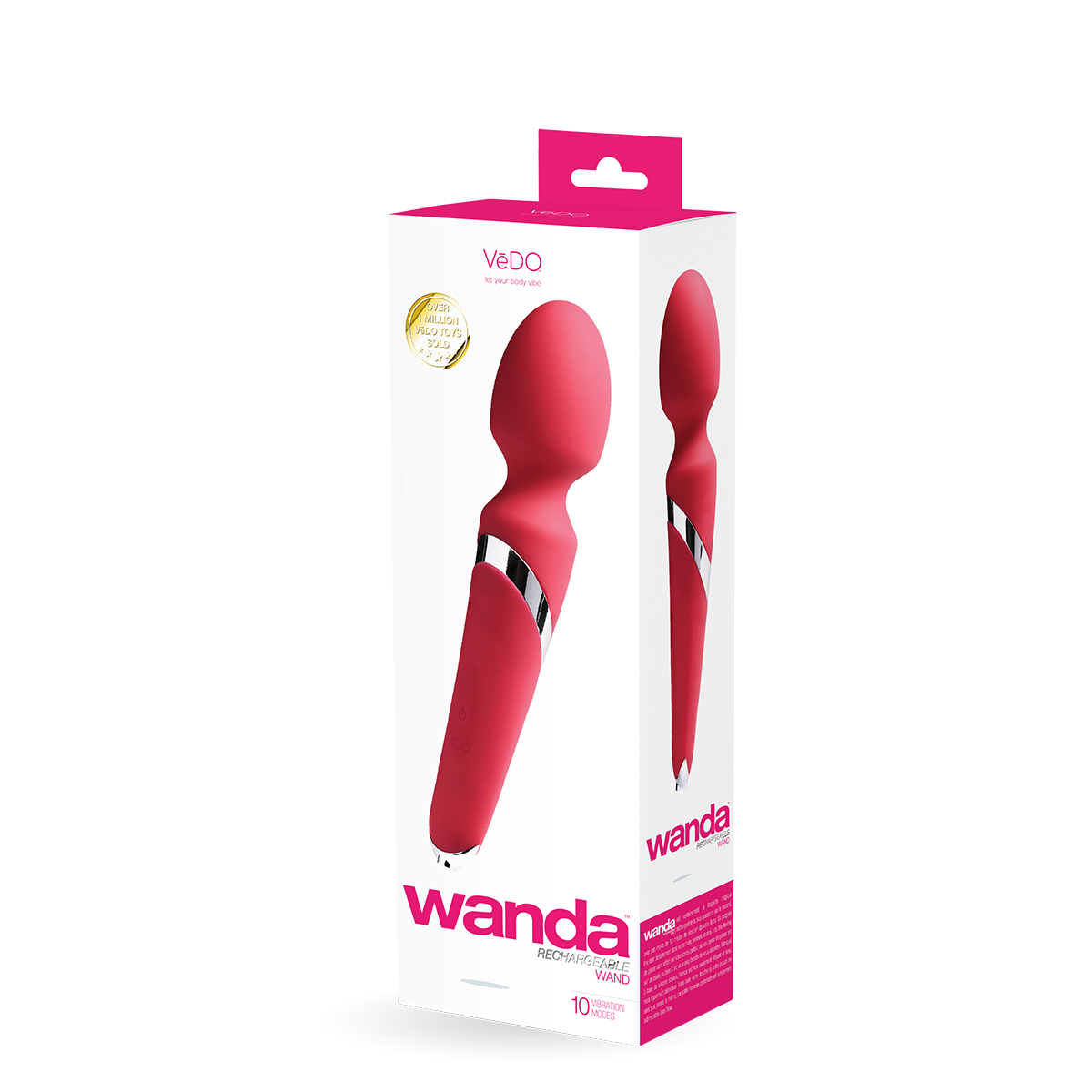 Close-up of the Pink VeDO vibrator for texture detail