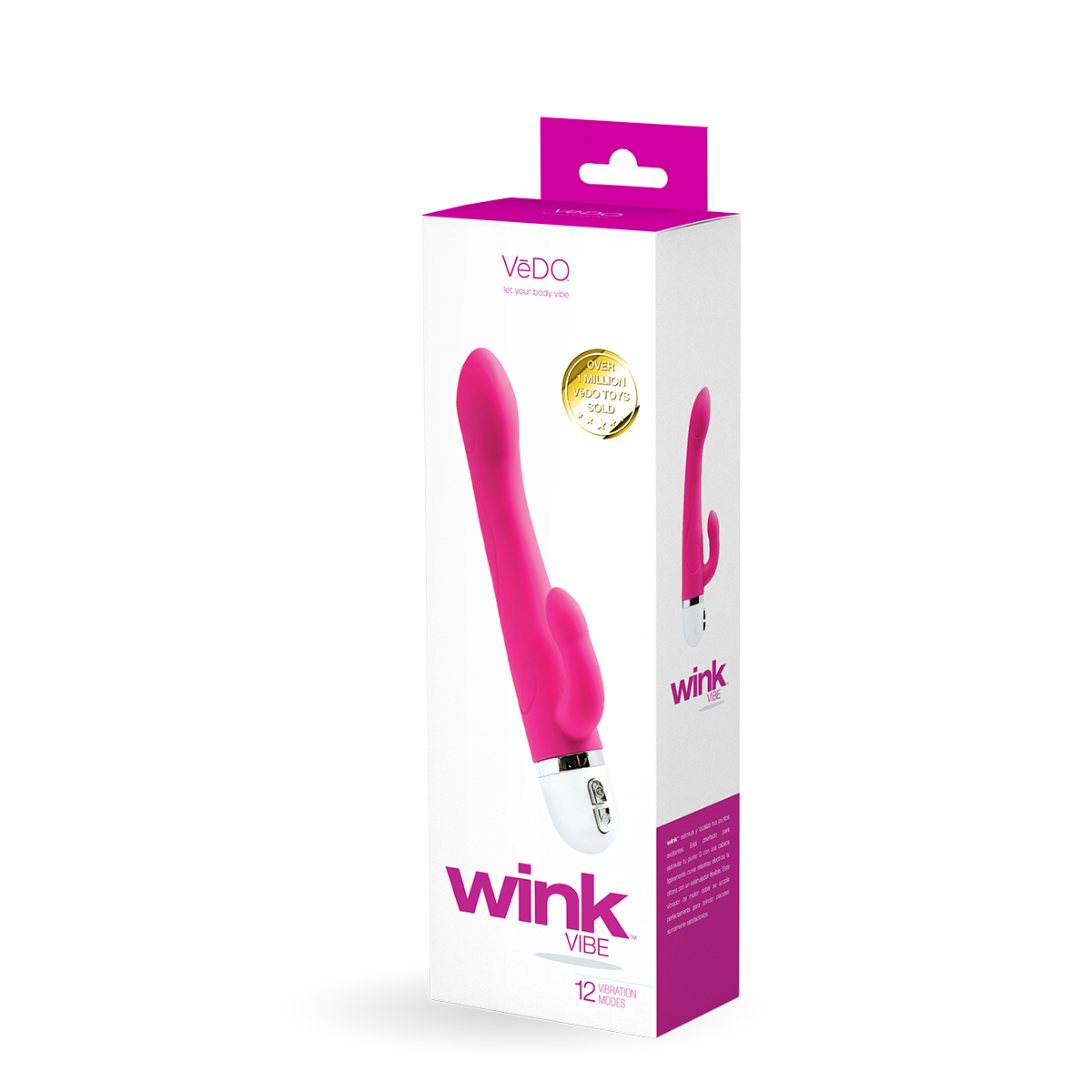 Close-up of the Hot Pink VeDO vibrator for texture detail