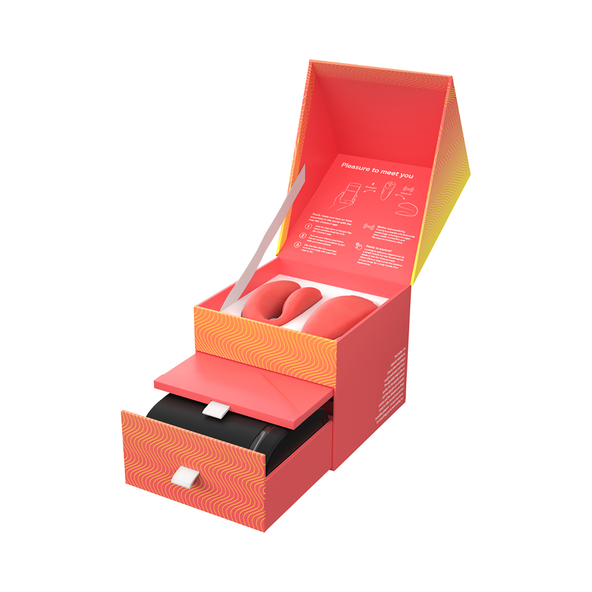 Close-up of the Coral We-Vibe vibrator for texture detail