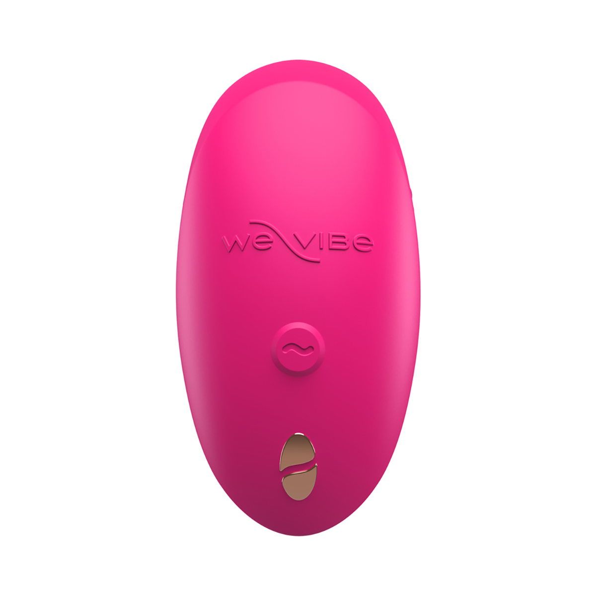 Pink We-Vibe vibrator positioned upright for display