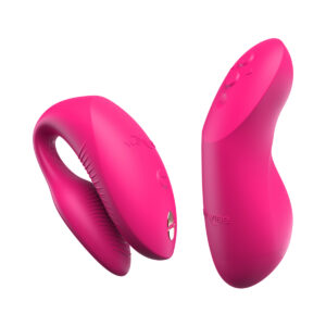 Pink We-Vibe vibrator Chorus Pro Electric shown in hand for scale