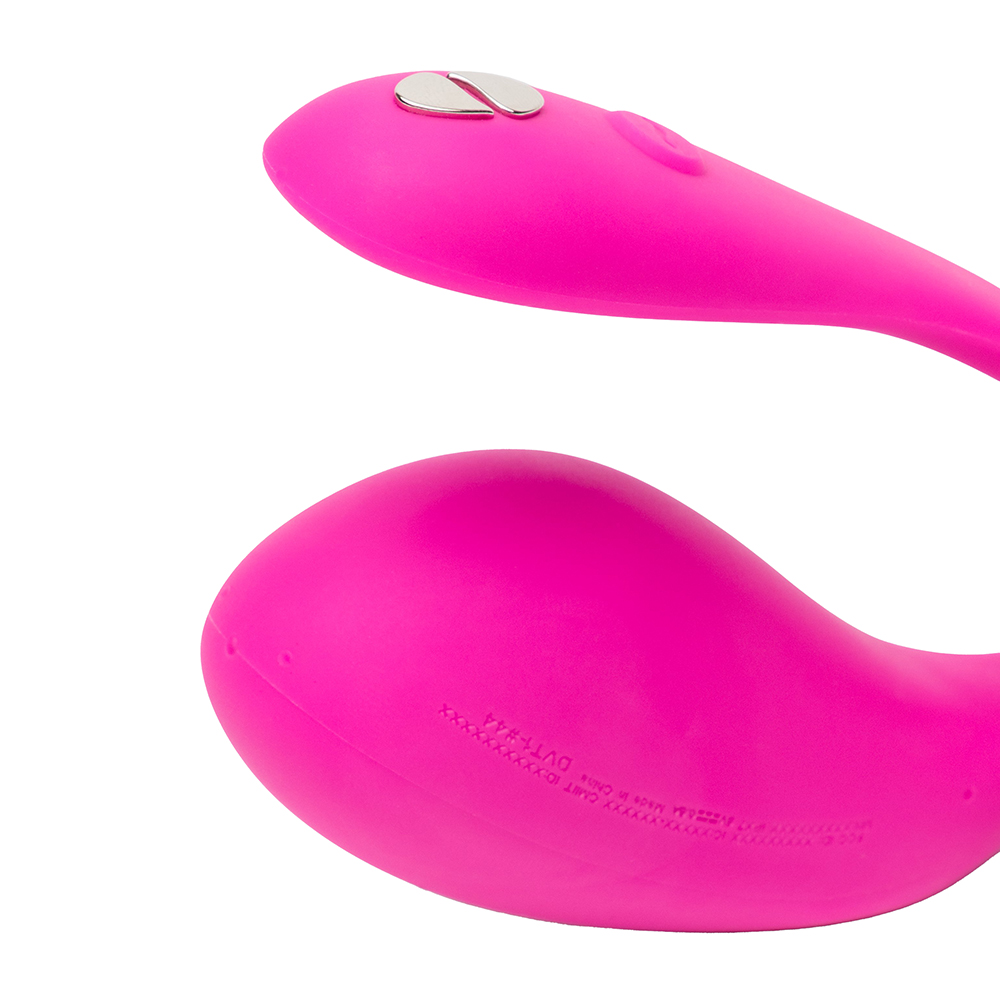 Pink We-Vibe vibrator positioned upright for display