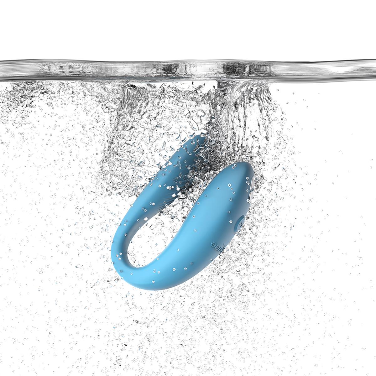Angled view of the Turquoise We-Vibe vibrator designed for intimate use