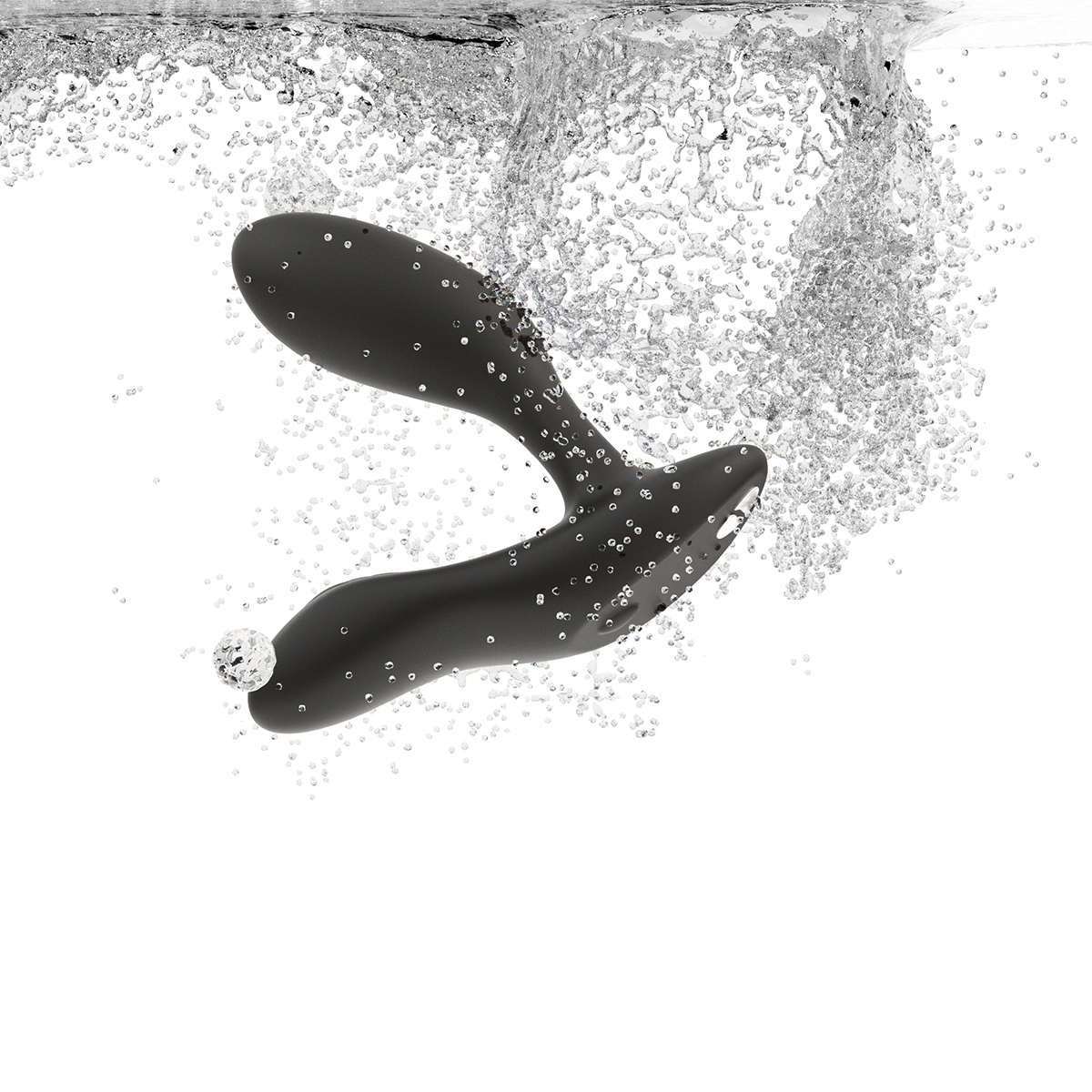 Lifestyle shot featuring the Black We-Vibe vibrator beside the bed