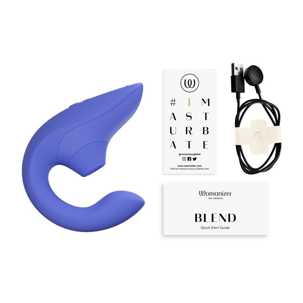 Product image of the Blue Womanizer vibrator on clean background