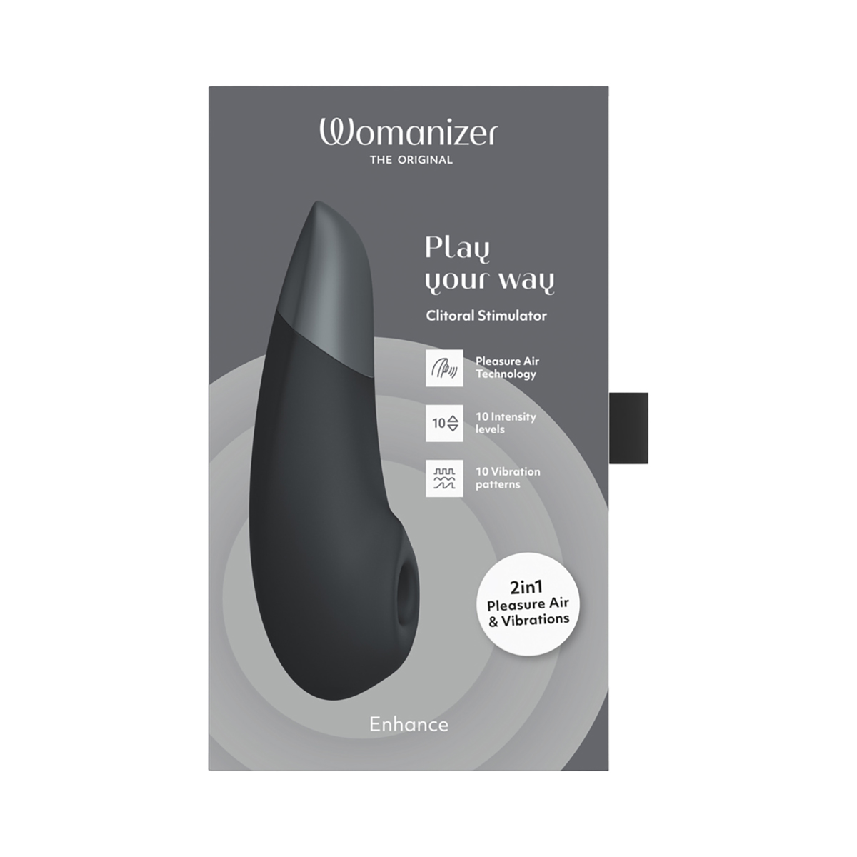 Close-up of the Black Womanizer vibrator for texture detail
