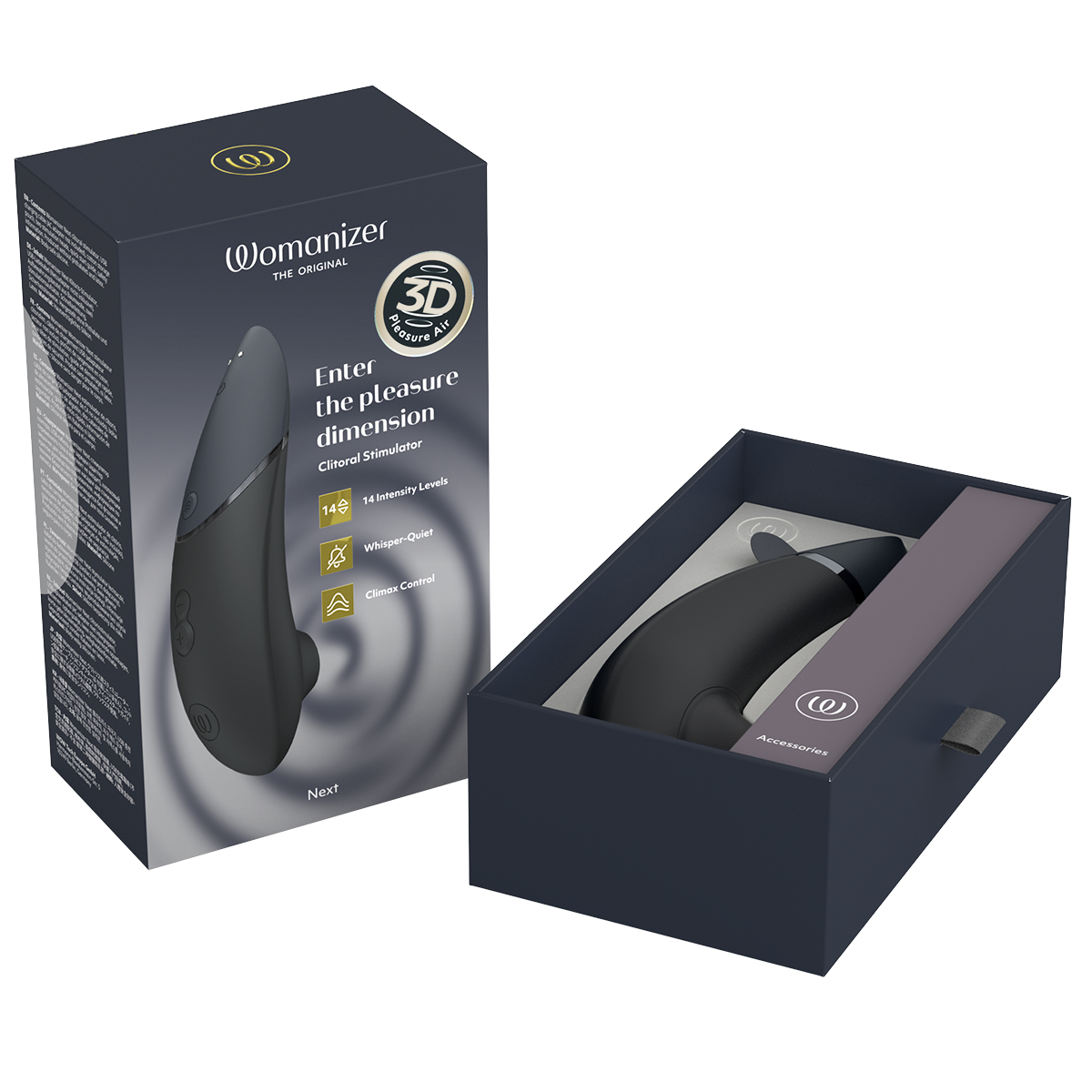 Product image of the Black Womanizer vibrator on clean background