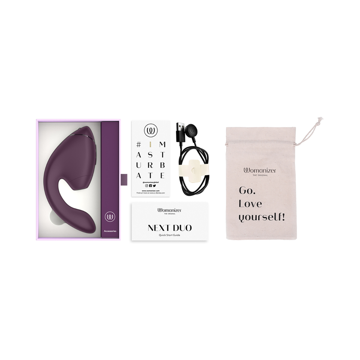 Product image of the Purple Womanizer vibrator on clean background