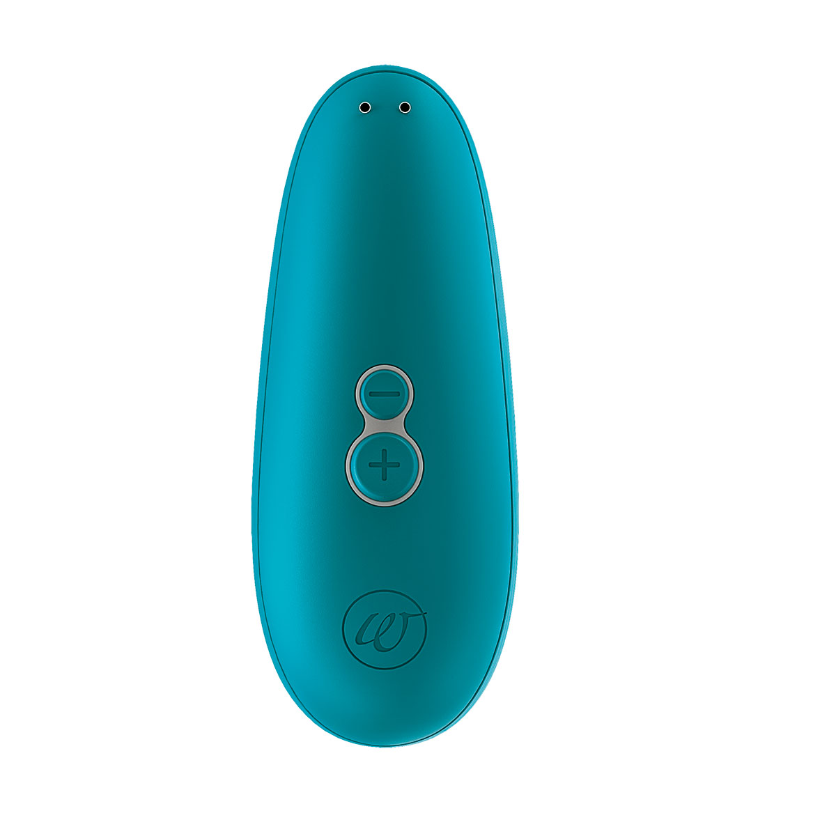Charging setup for Turquoise Womanizer vibrator including cable