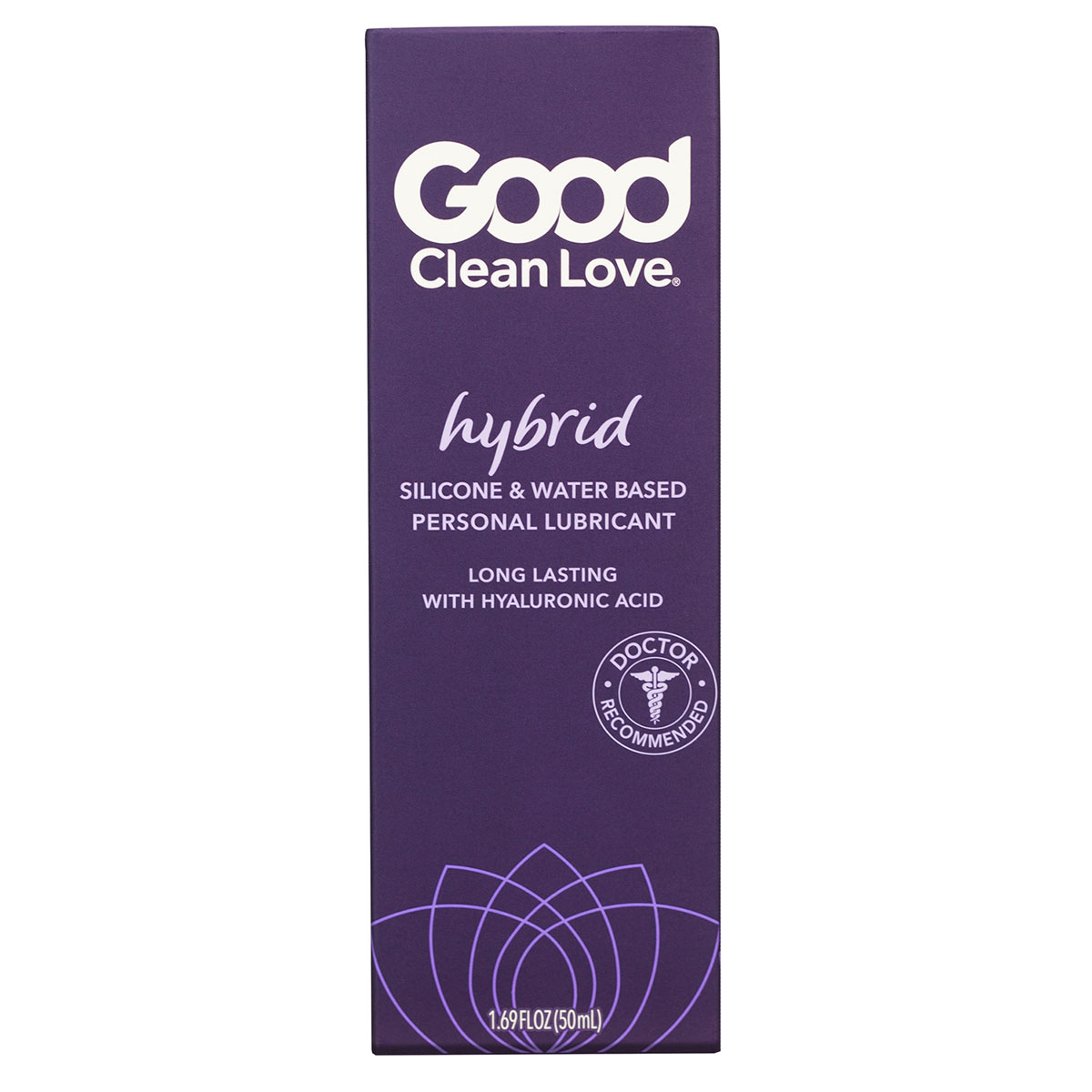 Close-up of 1.69 oz Hybrid Lube by Good Clean Love featuring silky, adaptive glide