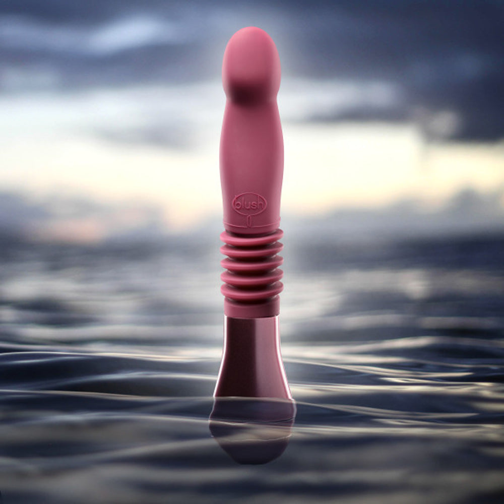 10 inch Dildo from Blush in Wine Red Burgundy pictured for anal pleasure for Her or Him
