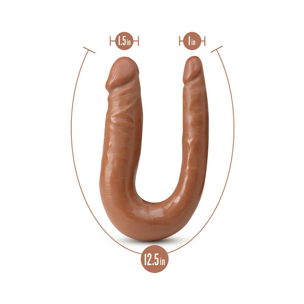 12 inch Dildo by Blush in Tan Light Brown Mocha shown for pegging Her or Him
