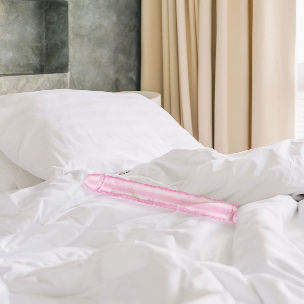 12 inch Dildo by Me You Us in Light Pink displayed for pegging Him or Her