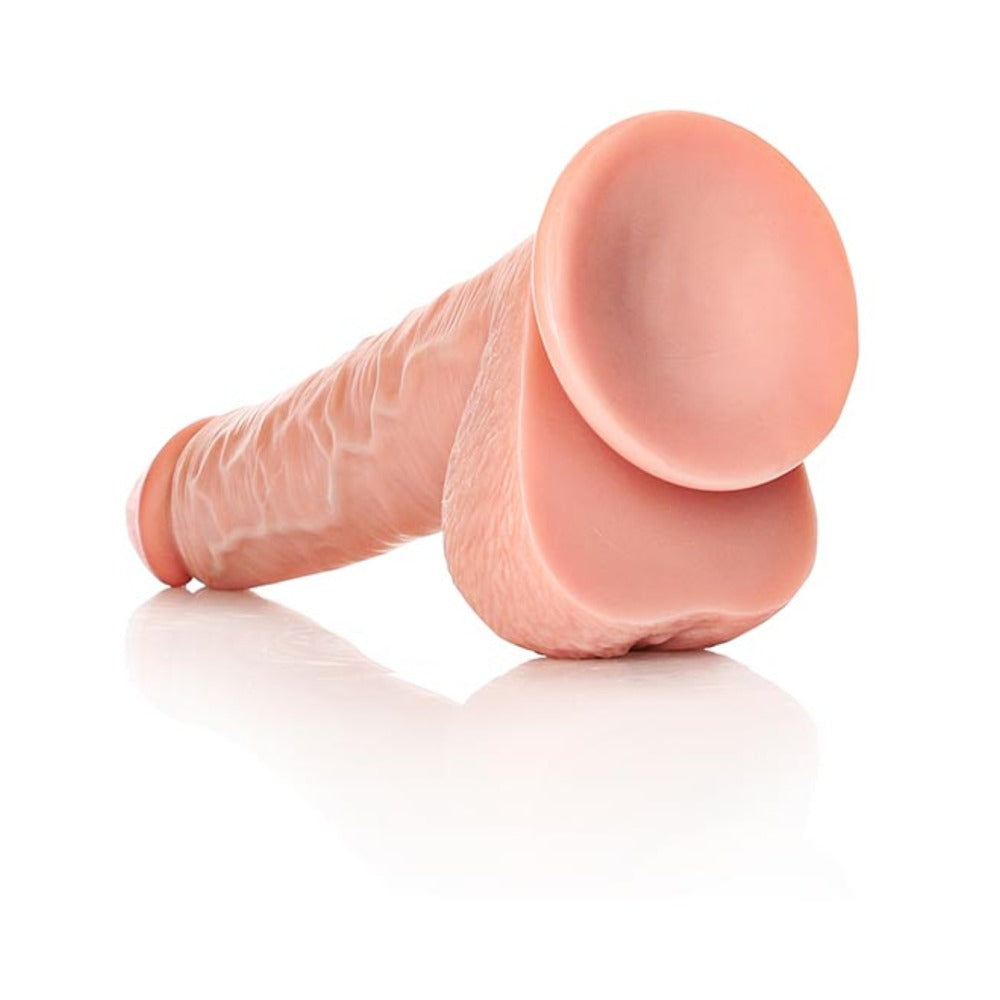 12 inch Dildo by Shots in Vanilla Ivory Beige shown for pegging Her or Him