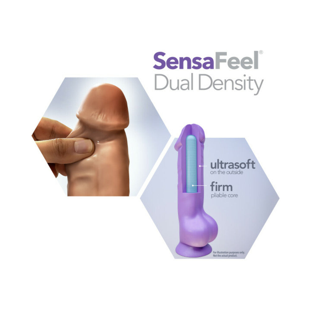 14 inch Dildo by Blush in Tan Light Brown Mocha displayed for pegging Him or Her