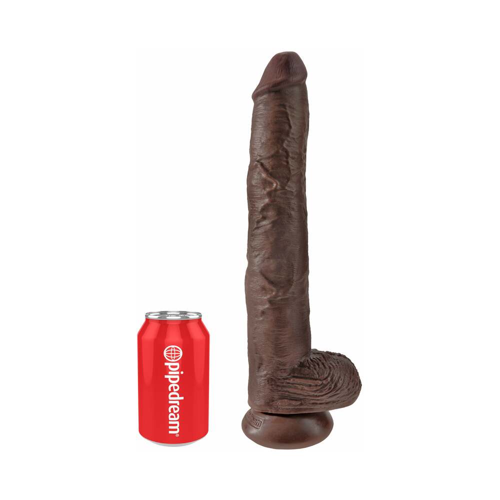 14 inch Dildo by Pipedream in Brown Chocolate Cocoa shown for pegging Her or Him