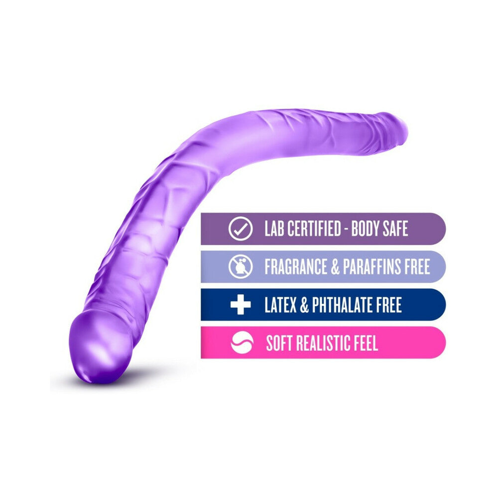 16 inch Dildo by Blush in Purple shown for pegging Her or Him