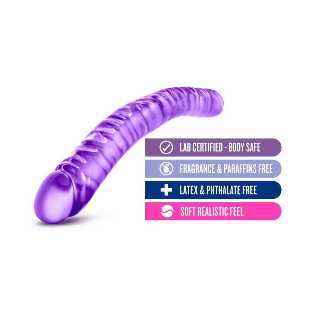 18 inch Dildo by Blush in Purple shown for pegging Her or Him