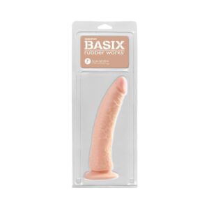 7 inch Dildo Pipedream Vanilla Ivory Beige Basix Rubber Works Slim With Suction Cup Beige