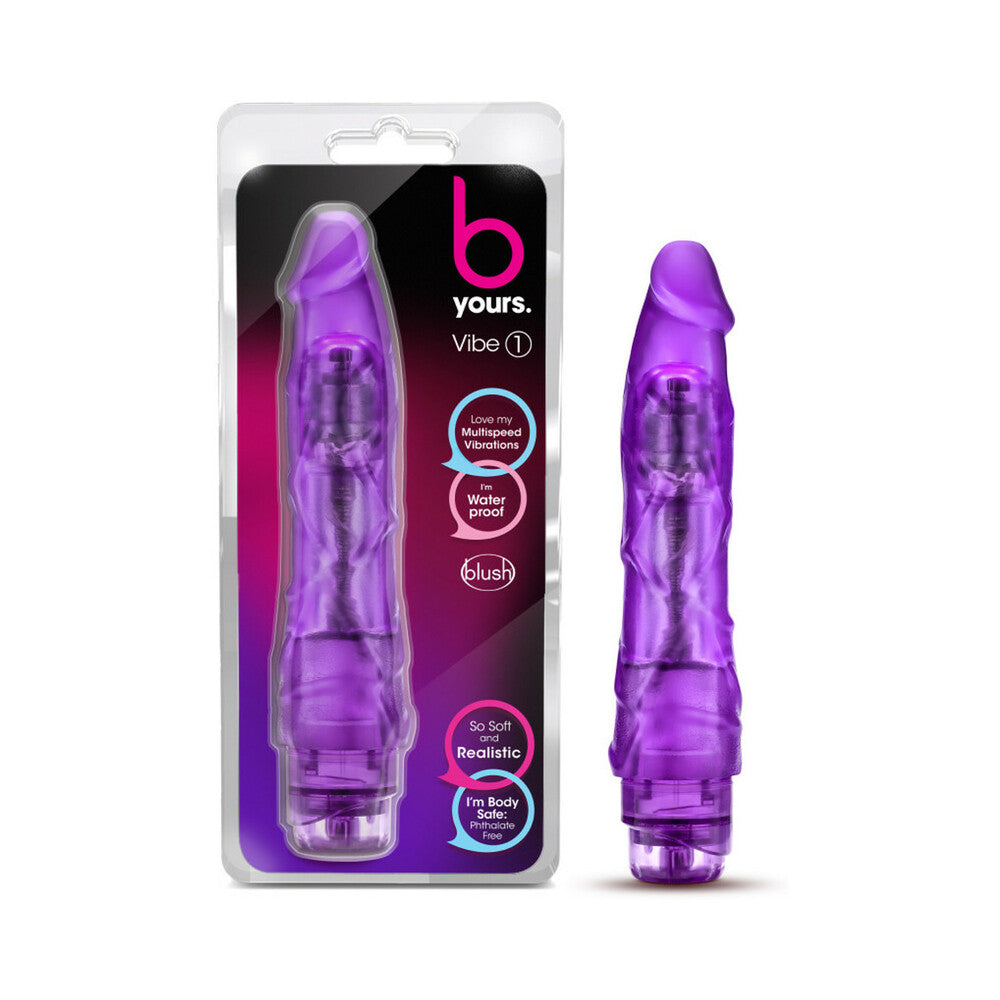9 inch Dildo by Blush in Purple shown for use by Her or Him