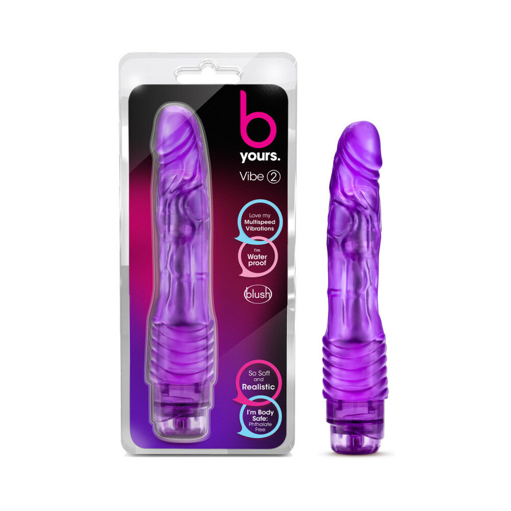 9 inch Dildo by Blush in Purple shown for use by Her or Him