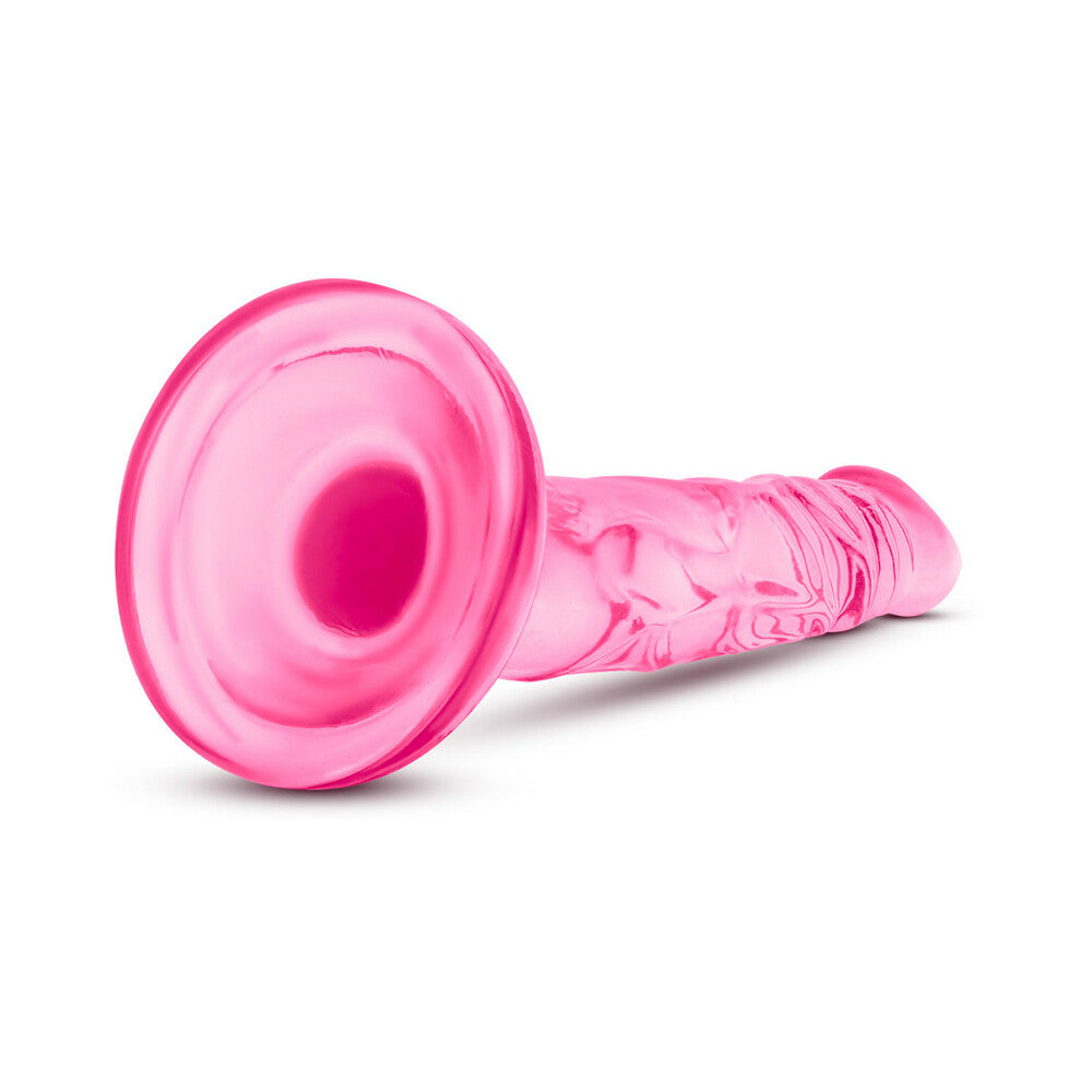 5 inch Dildo by Blush in Hot Pink Magenta Fuchsia shown for pegging Her or Him