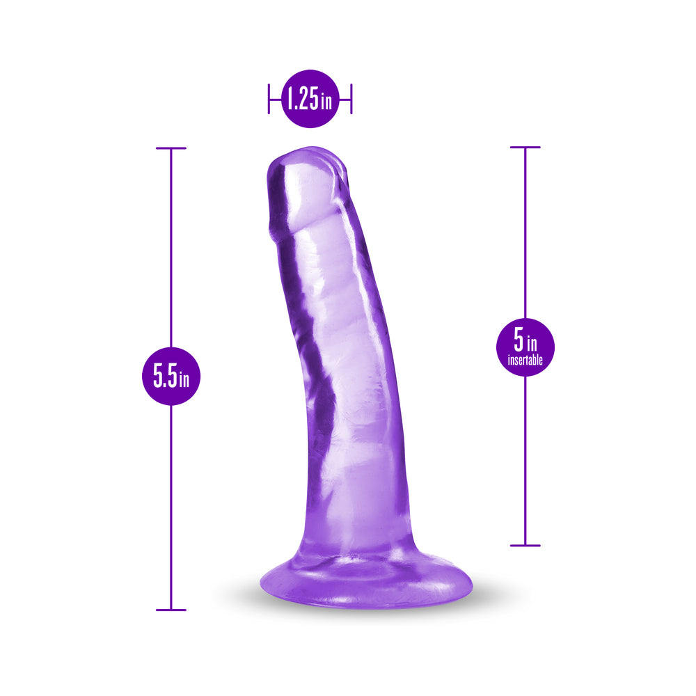 5 inch Dildo by Blush in Purple shown for pegging Her or Him