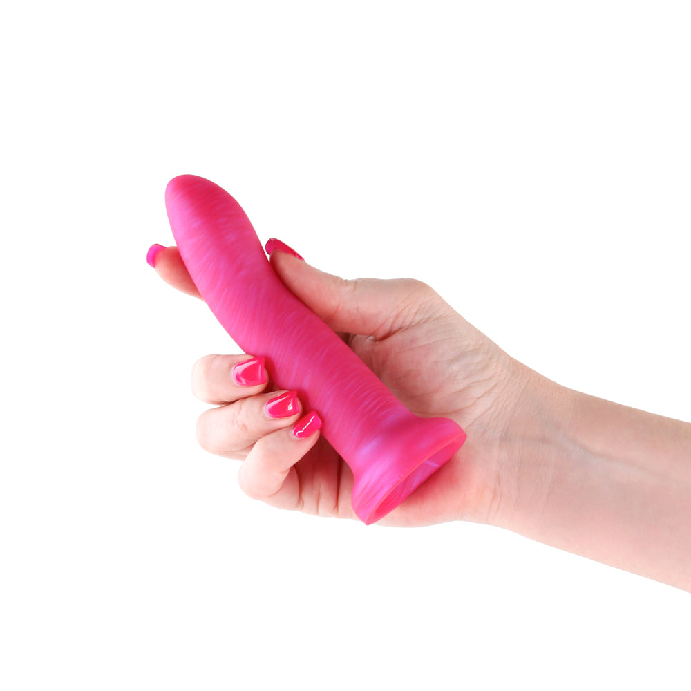 5 inch Dildo from NS Novelties in Hot Pink Magenta Fuchsia designed for anal sex with Her or Him