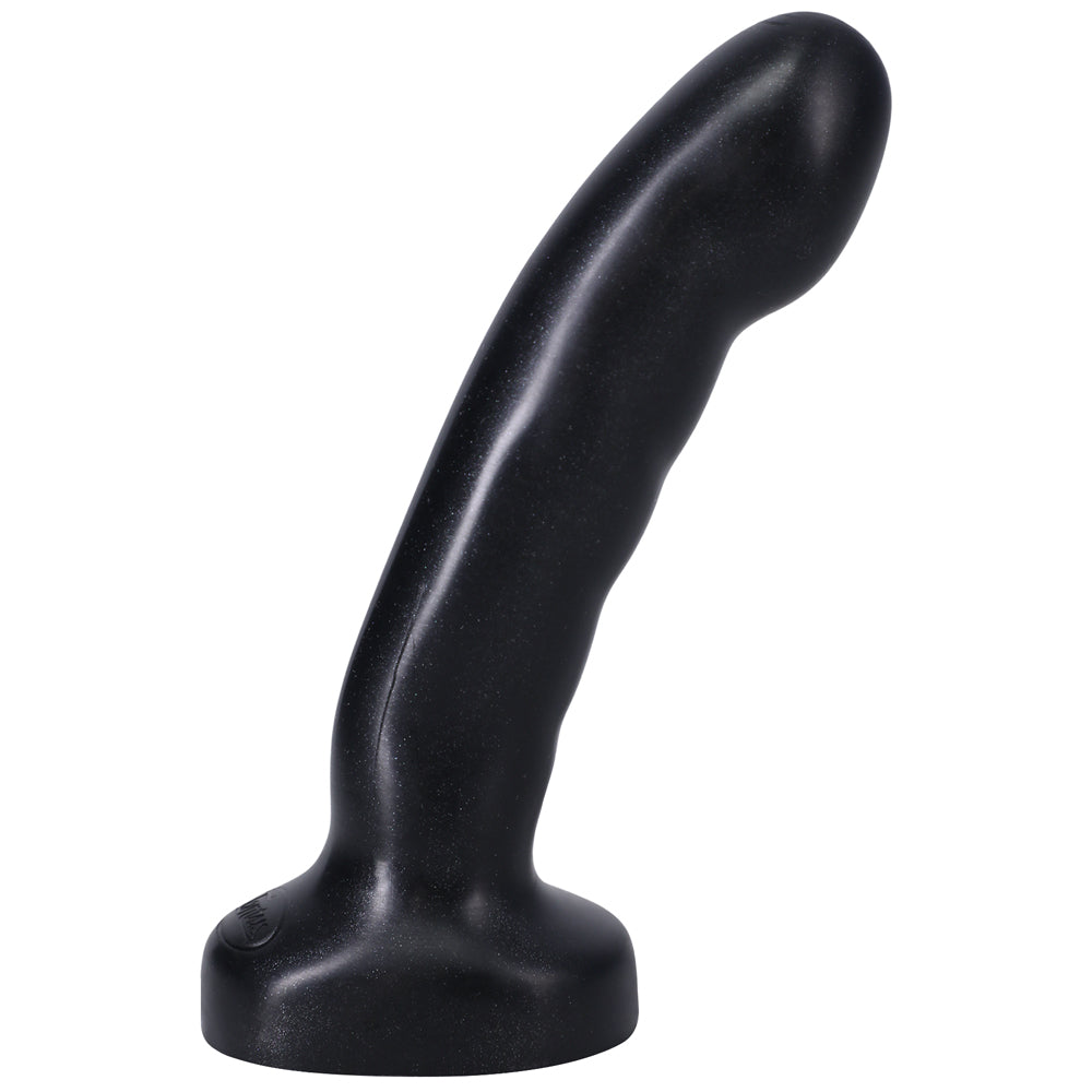5.5 inch Dildo by Tantus in Black shown for pegging Her or Him