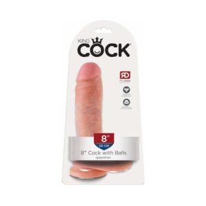 8 inch Dildo Pipedream Vanilla Ivory Beige King Cock Cock With Balls Realistic Suction Cup Beige