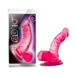 6.5 inch Dildo Blush Hot Pink Magenta Fuchsia B Yours Sweet ''n Hard 8 Realistic with Balls