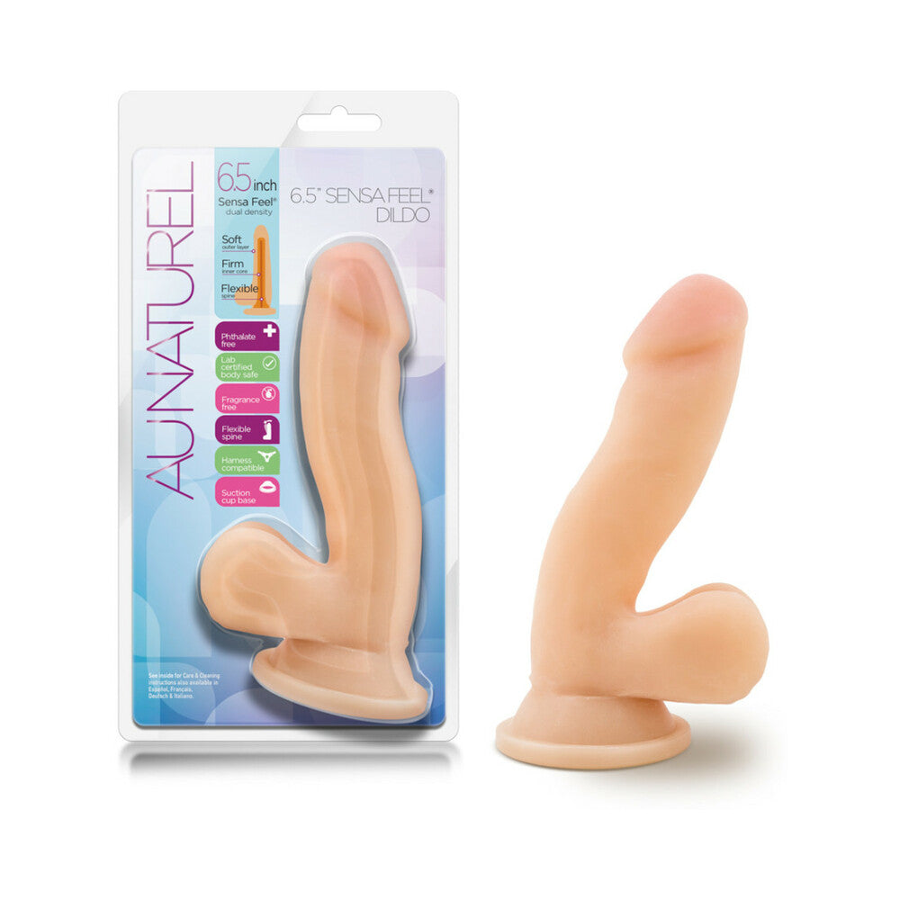 6.5 inch Dildo by Blush in Vanilla Ivory Beige shown for use by Her or Him