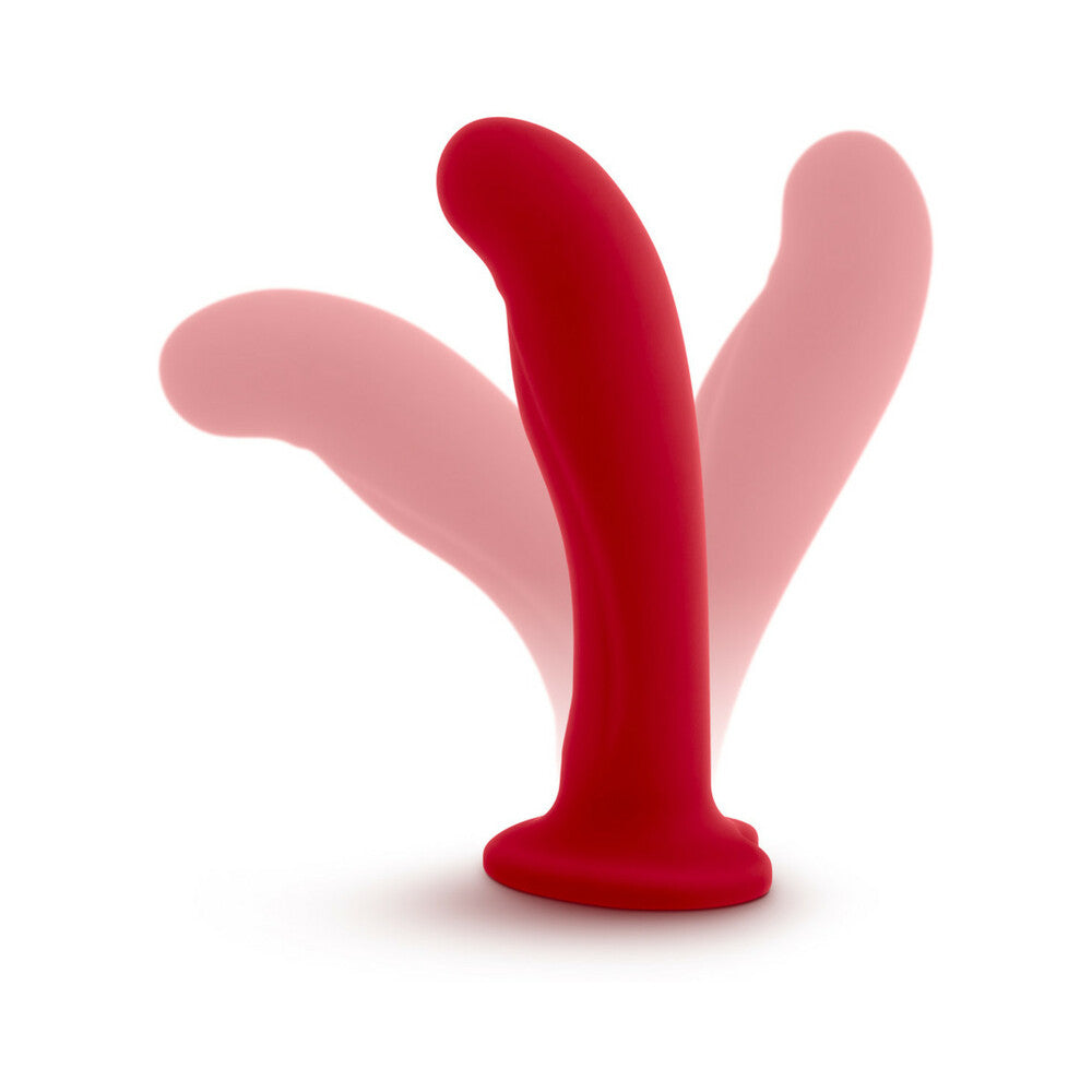 6 inch Dildo by Blush in Red displayed for pegging Him or Her