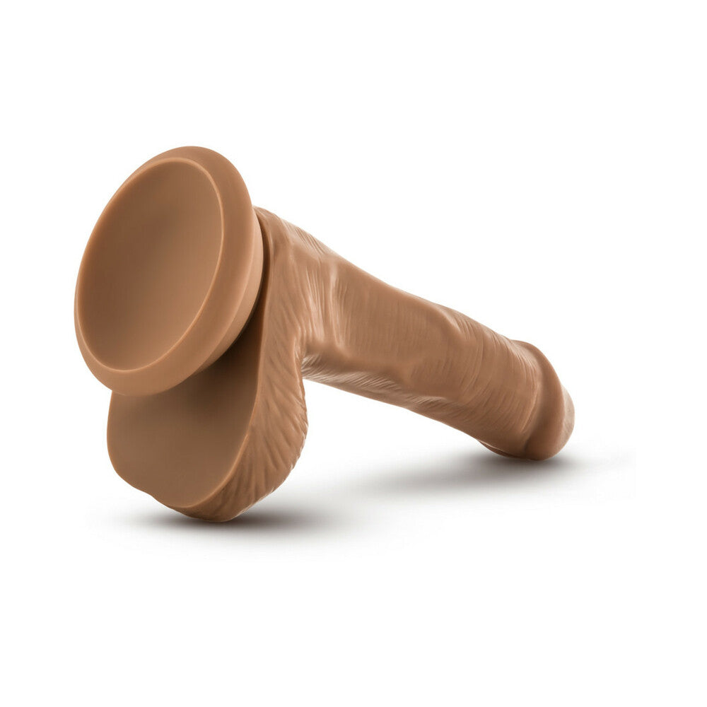 6 inch Dildo by Blush in Tan Light Brown Mocha shown for pegging Her or Him