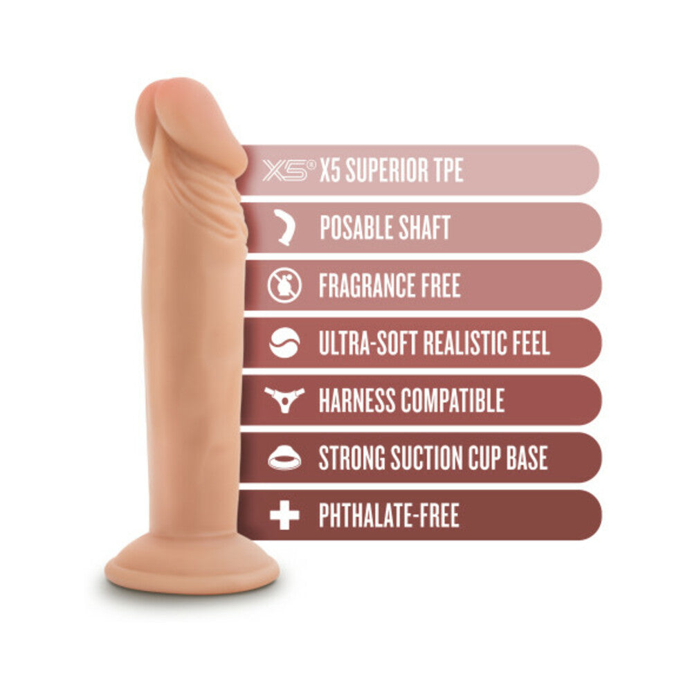 6 inch Dildo by Blush in Vanilla Ivory Beige displayed for pegging Him or Her
