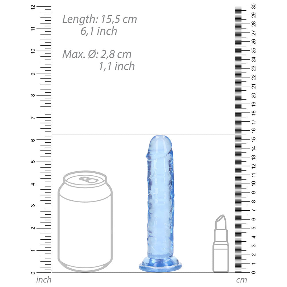 6 inch Dildo by Shots in Blue displayed for pegging Him or Her