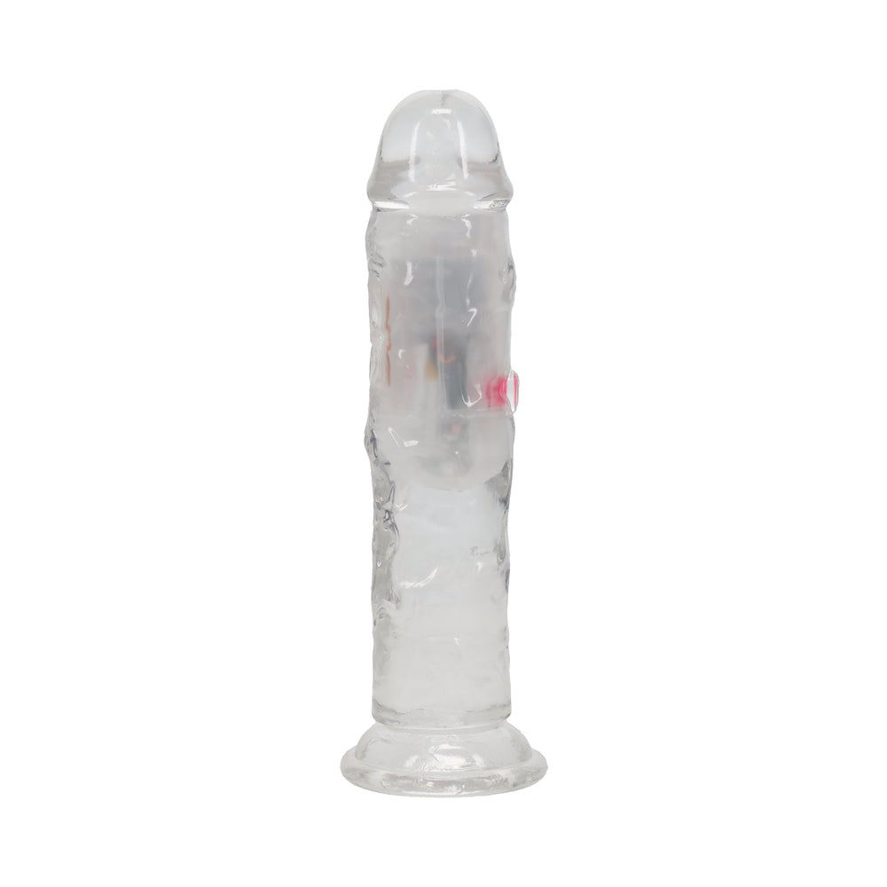 6 inch Dildo by Shots in Clear shown for pegging Her or Him