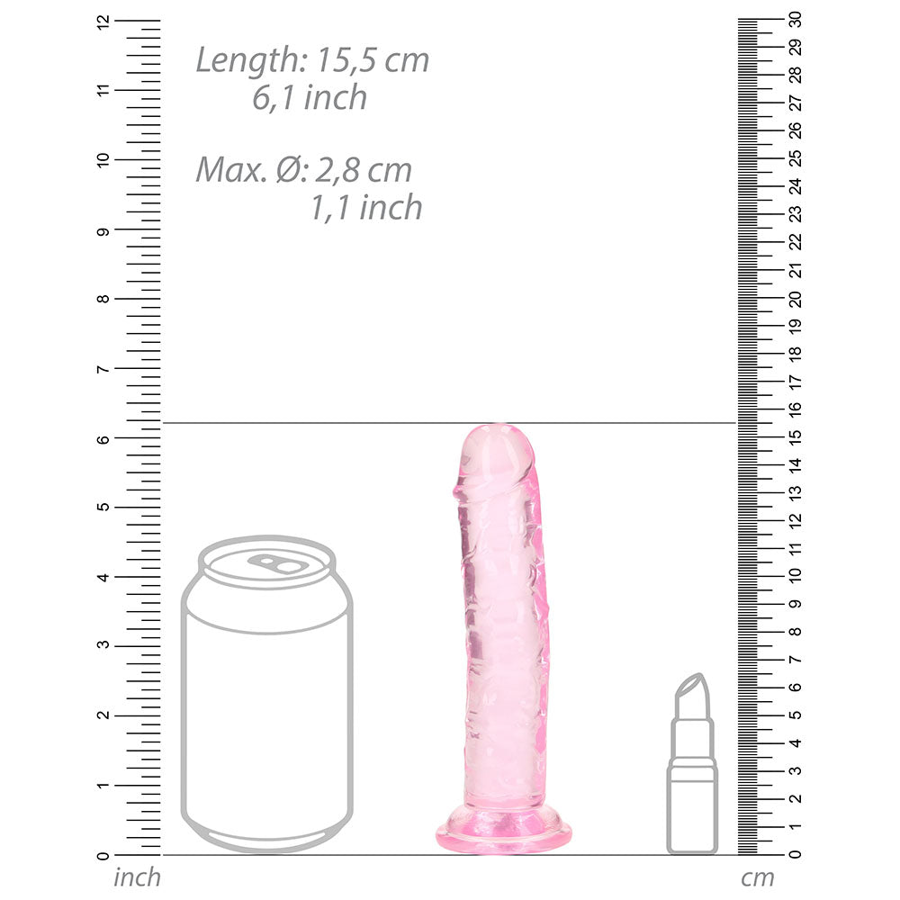 6 inch Dildo by Shots in Light Pink displayed for pegging Him or Her
