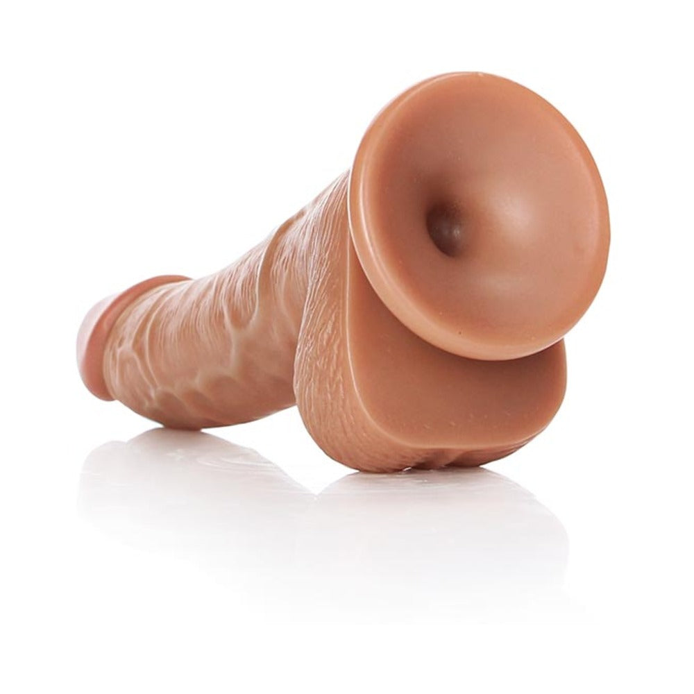 6 inch Dildo by Shots in Tan Light Brown Mocha shown for pegging Her or Him